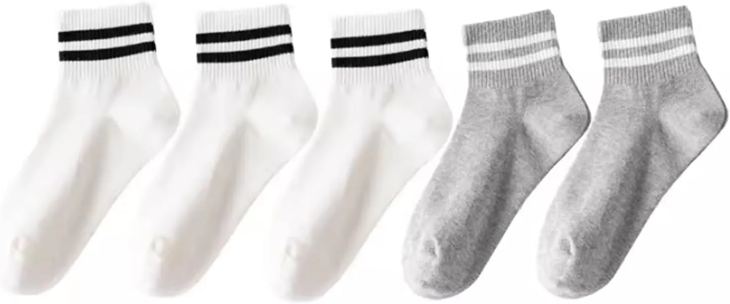 SAFWEL 5 Packs Durable Cotton Breathable Athletic Socks No Show Soft Wicking Moisture Socks with Fun Colors for Everyday Wear