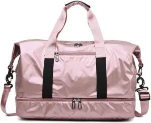 Sports Duffel Bags,Gym Bag Womens Sports Duffel Bag with Shoes Compartment and Wet Pocket for Yoga Swimming Travel Duffle Bag for Weekend(Size:46x30x24cm)