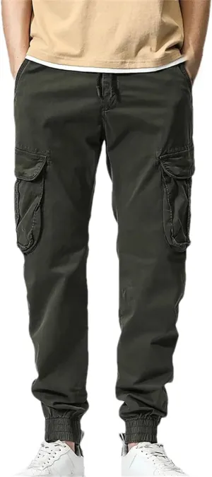 Spring Summer Mens Cargo Pants Men Multi-Pockets Streetwear Joggers Stretch Cotton Casual Trousers