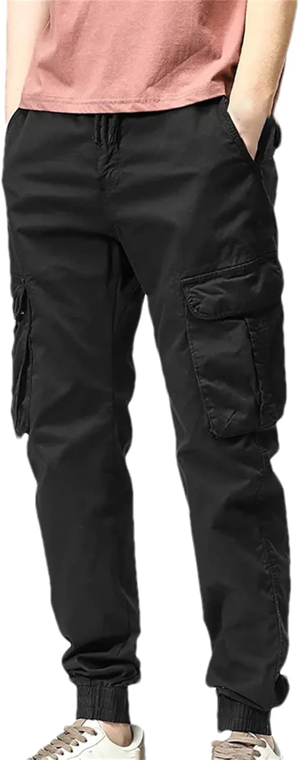 Spring Summer Mens Cargo Pants Men Multi-Pockets Streetwear Joggers Stretch Cotton Casual Trousers