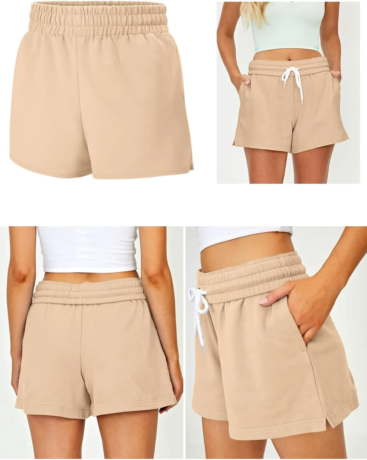 SUNBS 3 Pack Womens Sweat Shorts Casual Lounge Cotton Trendy Summer Running High Waisted Athletic Clothes