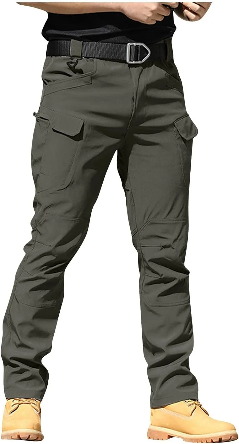 Tactical Pant for Men Stretch Lightweight Baggy Work Pant Outdoor Waterproof Quick-Dry Hiking Pant with Pocket