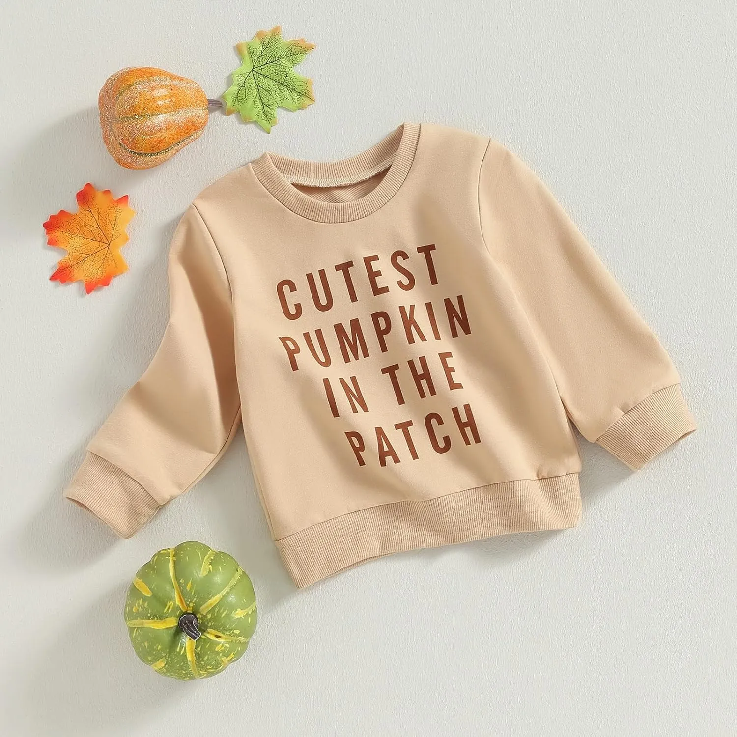 Toddler Baby Halloween Outfit Boy Girl Pumpkin Sweatshirt Crewneck Pullover Sweater Long Sleeve Shirt Fall Clothes