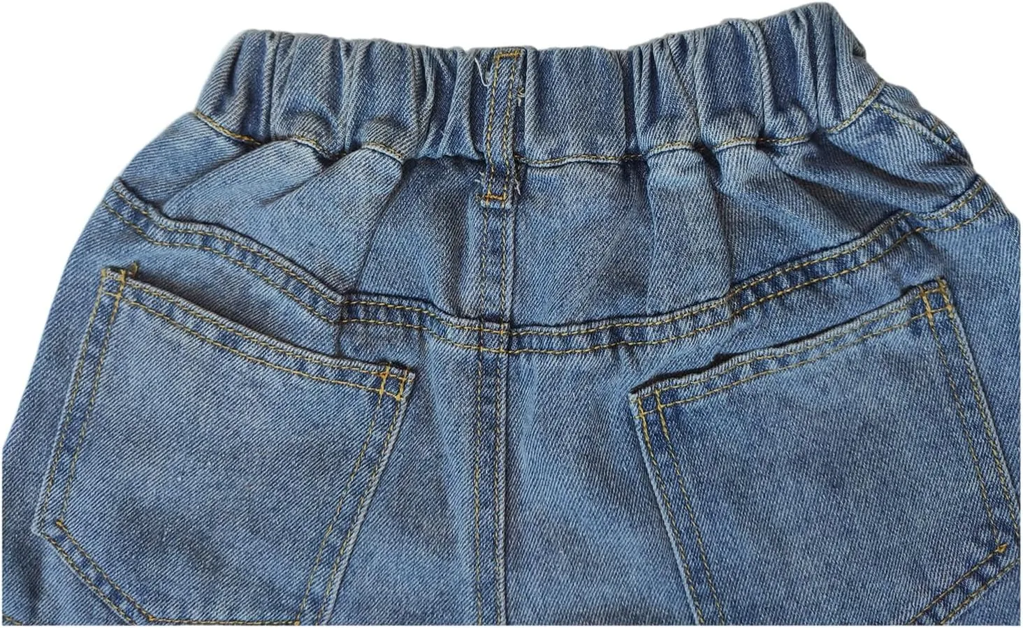 Toddler Girl Pearls Denim Shorts with Bling Rhinestones Frayed Raw Hem Jean Shorts Elastic Waist Short Pants