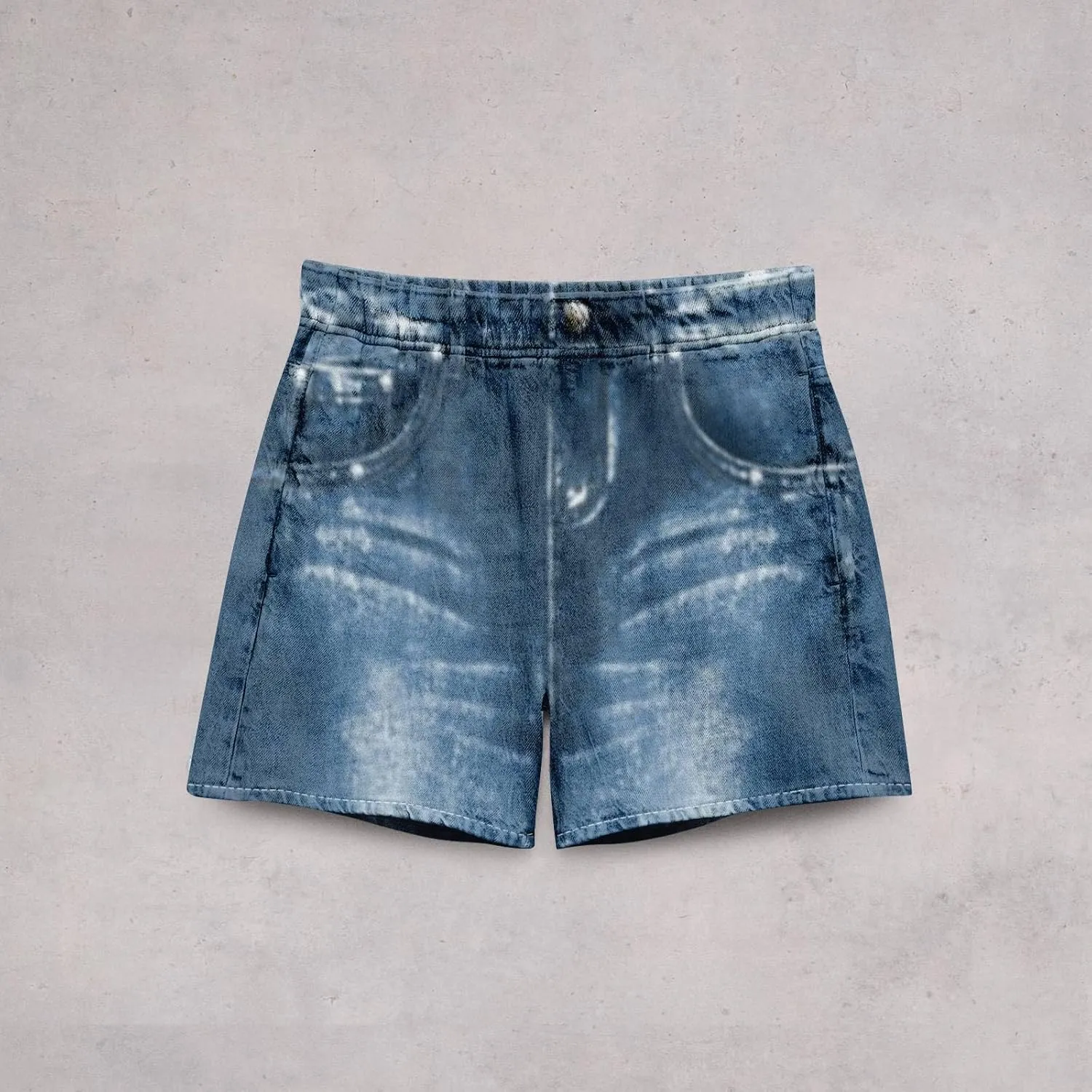 TWGONE Womens Sweatpants Shorts Stretchy High Waisted Denim Printed Bermuda Shorts Sweat Pants That Look Like Jeans