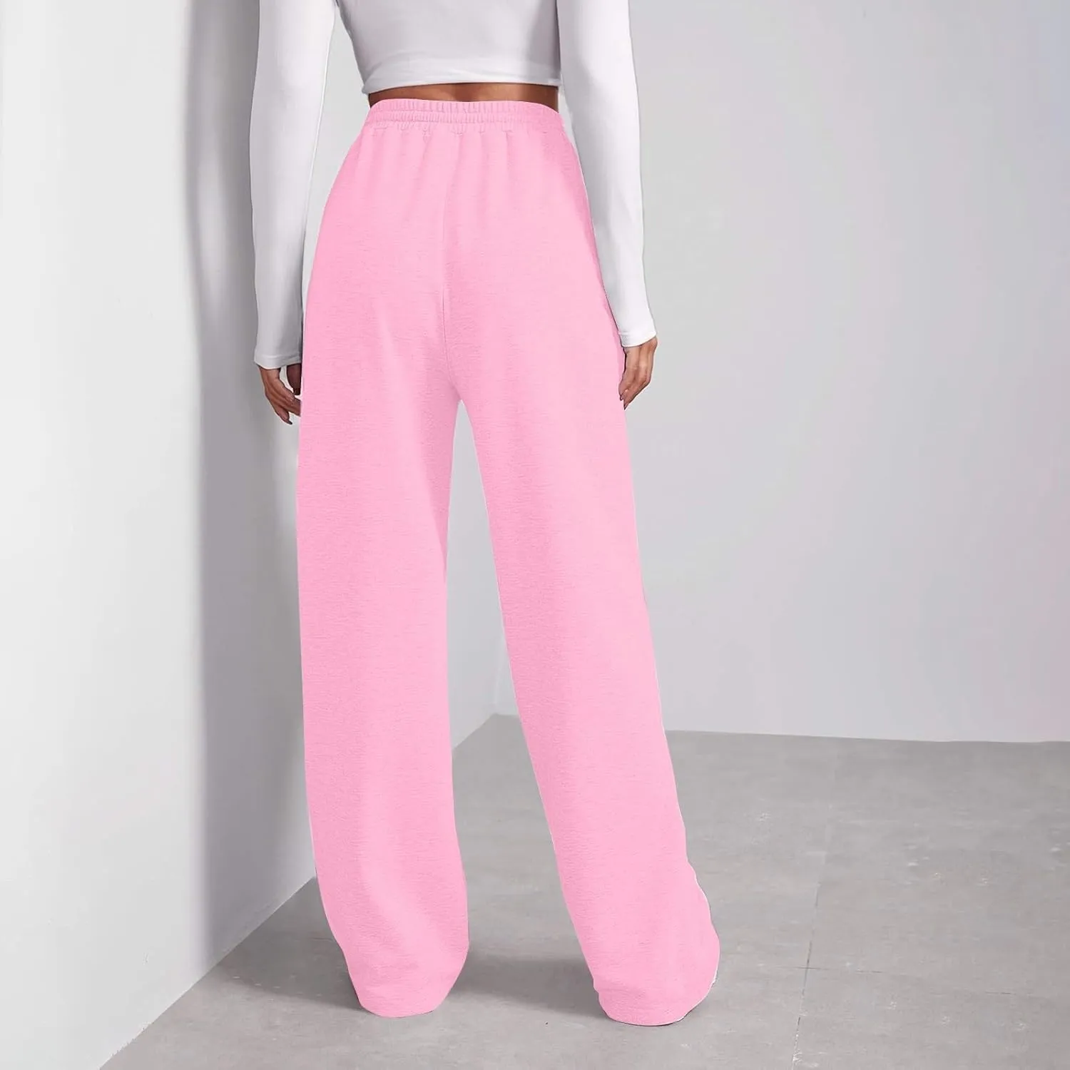 Wide Leg Sweatpants Women Baggy High Waisted Y2k Athletic Sweat Pants Casual Comfy Cotton Joggers with Pockets