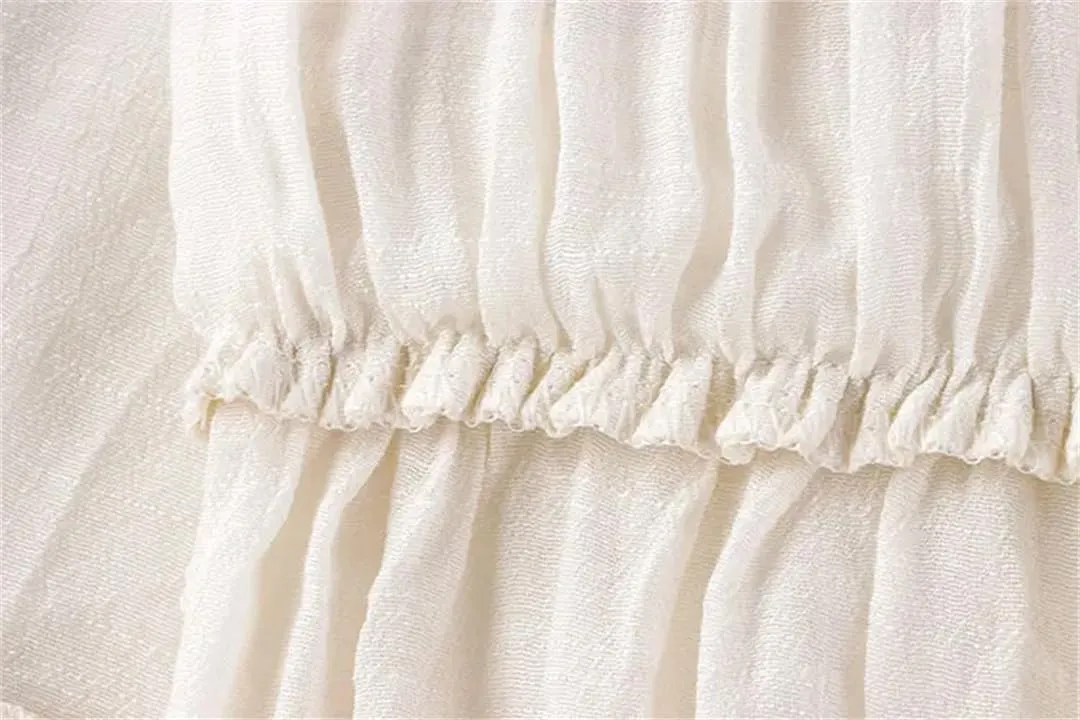 Women Cotton Linen Elastic Waist A-LINE Long Skirts Splice Solid Vintage Harajuku Casual Skirt