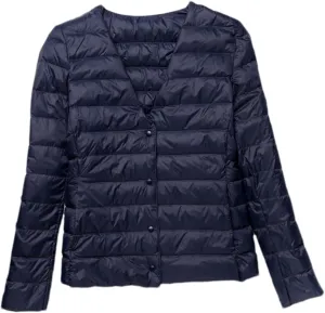 Women Duck Down Jacket Ultra Light Slim Short Coat Autumn Winter Thin Puffer Jacket