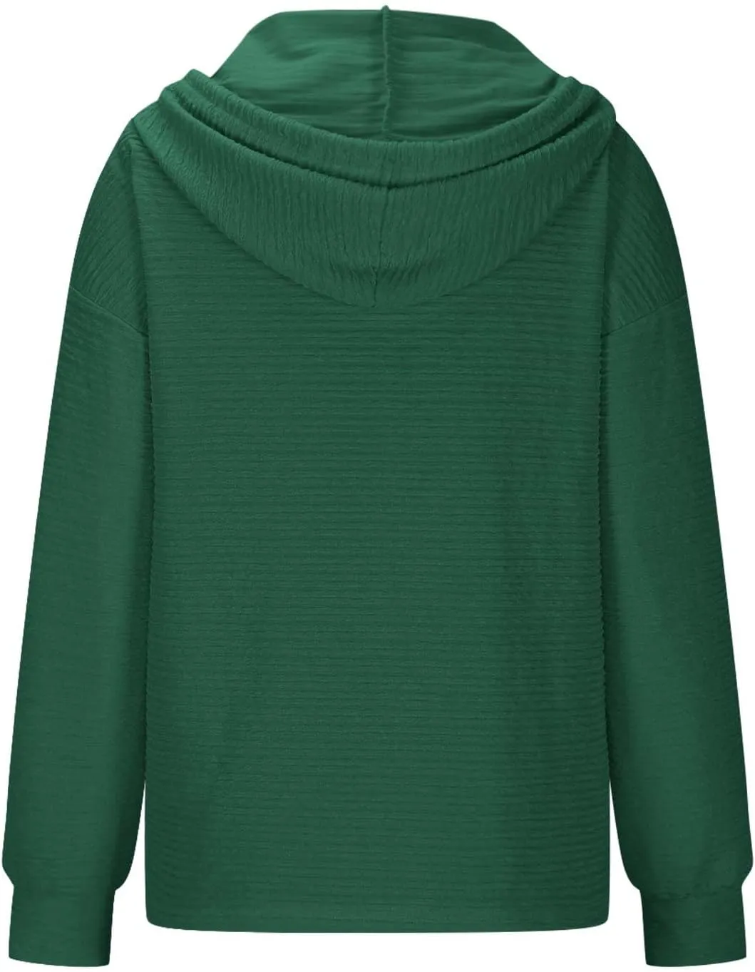 Women Fall Long Sleeve Casual Button V Neck Hoodies Oversized Sweatshirt Hooded Durable Breathable Basic Pullover