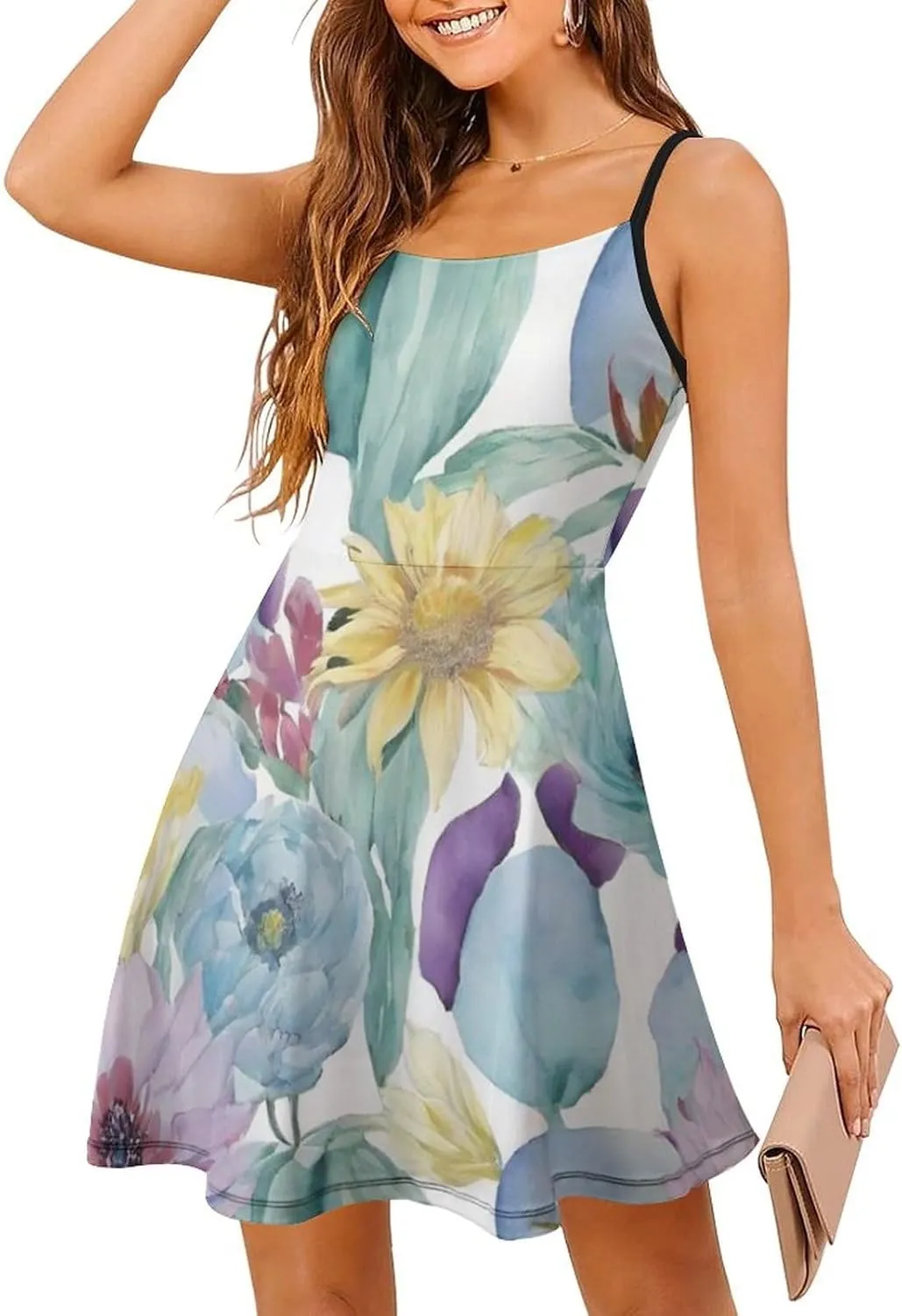 Women Girls Casual Flowy Long Dress for Party Holiday Beach