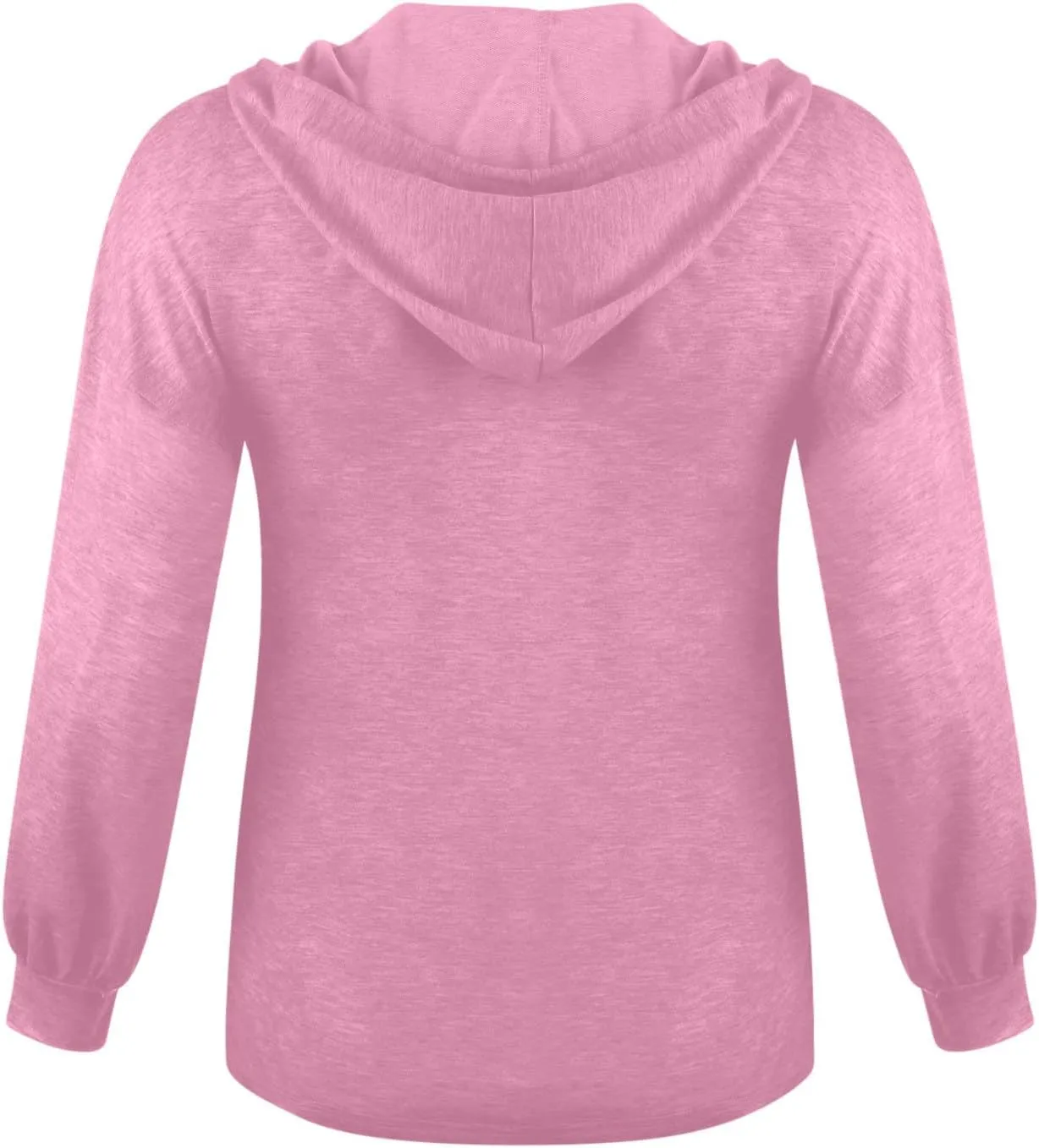 Women Hoodies Drawstring Long Sleeve Pullover Drop Shoulder V Neck Sweatshirt Casual Versatile Trendy Hooded Shirt