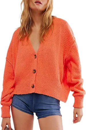 Women Knitted Cardigan Sweaters Long Sleeve Button Down Ribbed Knit Sweater Tops Y2k Cropped Cardigans Streetwear