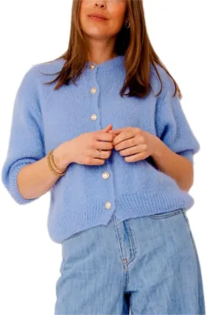 Women Knitted Crop Cardigan Shirt Short Sleeve Button Down Ribbed Knit Crop Top Y2k Girls Outwear Top Tee Shirt