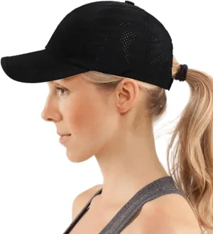 Women Ponytail Baseball Caps Mesh Quick Dry Baseball Hat with Ponytail Hole Outdoor Running Sports Trucker Hat