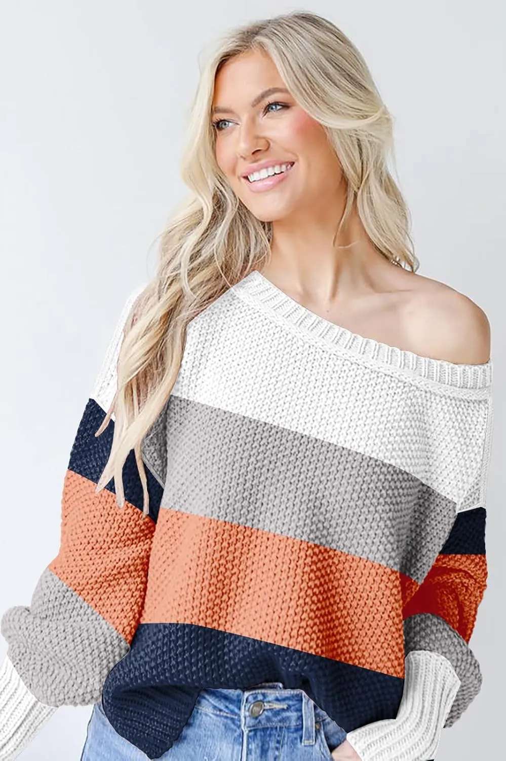Women's 2024 Crewneck Long Sleeve Loose Oversized Chunky Knitted Pullover Sweater Jumper Tops
