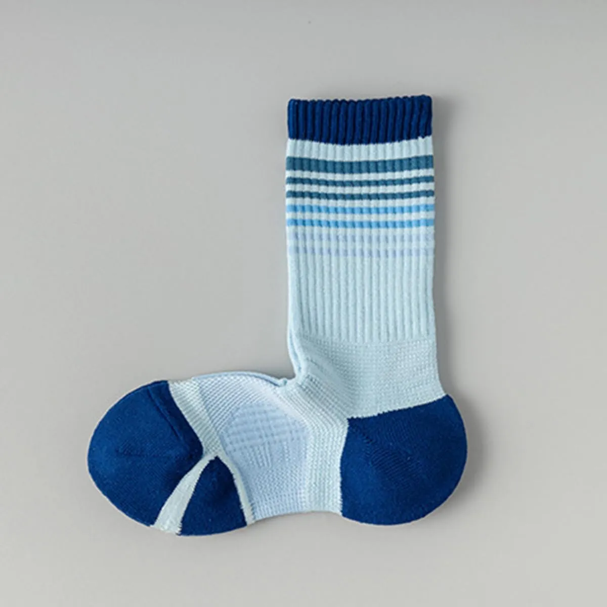 Women's Athletic Cushioned Crew Socks Ladies Sports Running Calf Socks Soft Cotton Striped Retro Socks for Girls