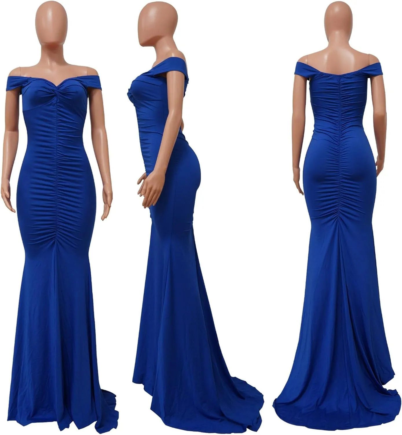 Women's Bodycon Ruched Elegant Formal Dress V Neck Sexy Slim Fit Prom Dress Split Hem Stylish Cocktail Dresses