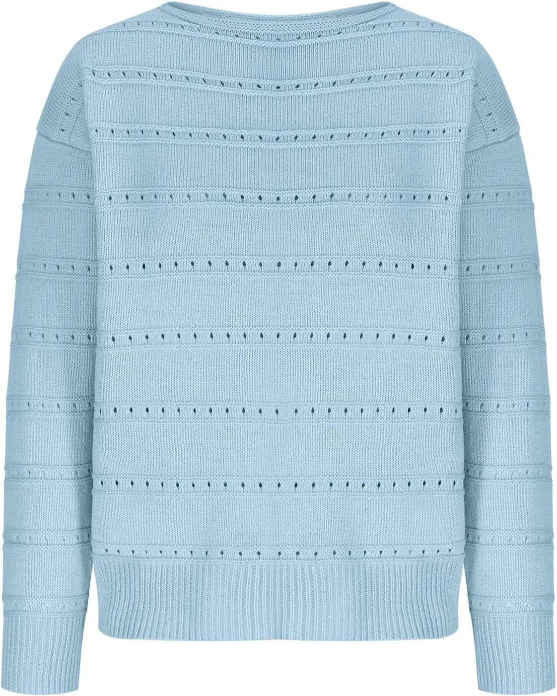 Womens Casual Sweater Lightweight Long Sleeve Off Shoulder Pullover Top Dressy Hollow Out Shirt 2024 Fall Outfits