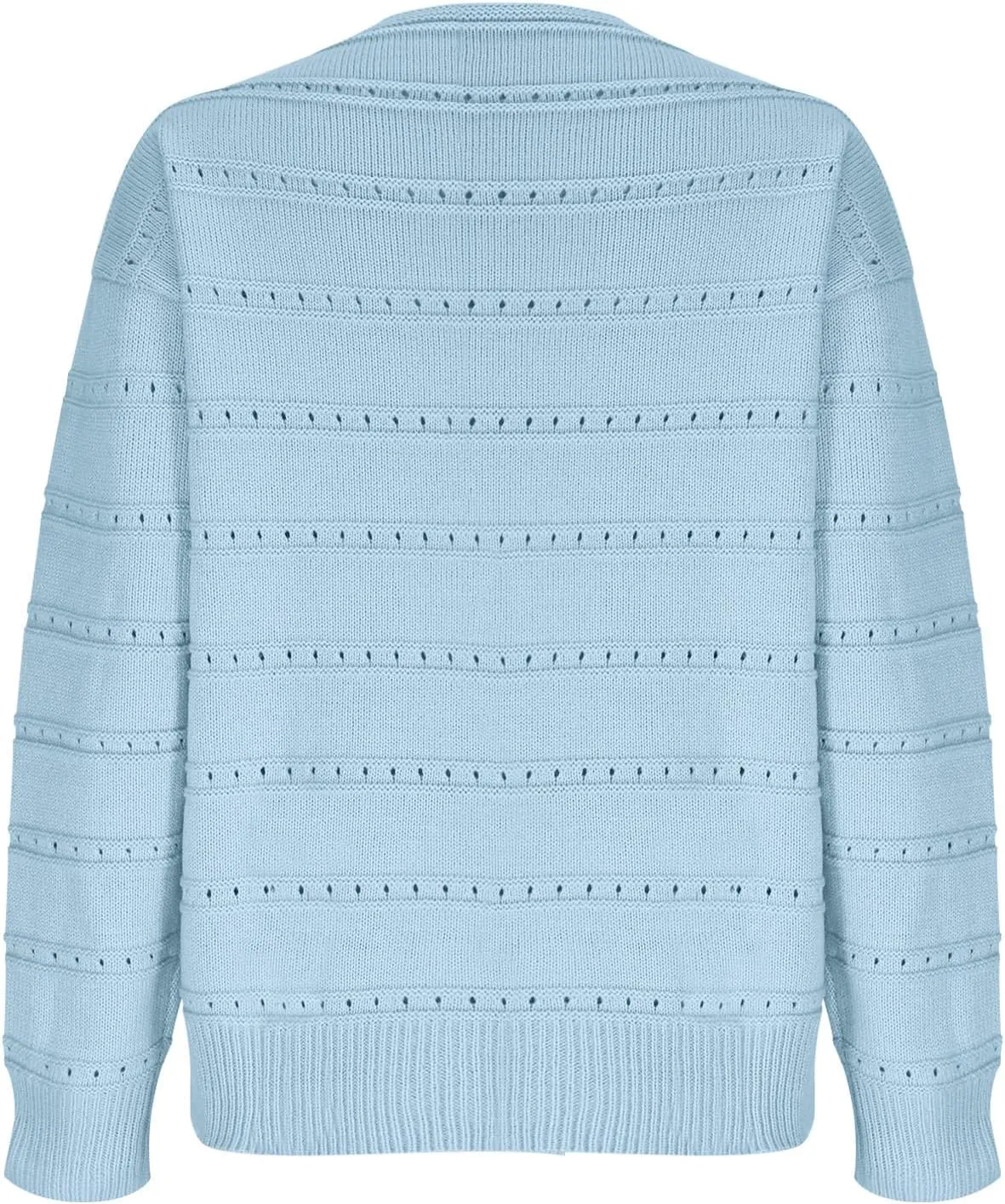 Womens Casual Sweater Lightweight Long Sleeve Off Shoulder Pullover Top Dressy Hollow Out Shirt 2024 Fall Outfits