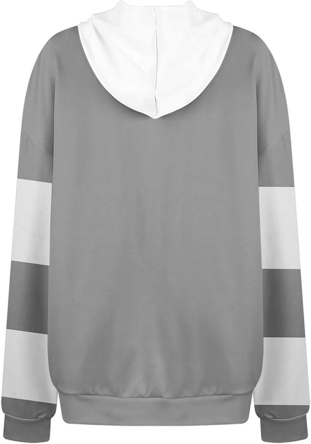 Women's Color Block Hoodie Sweatshirt Casual Long Sleeve Drawstring Jacket Sweater with Pockets Loose Fit Fall Coat