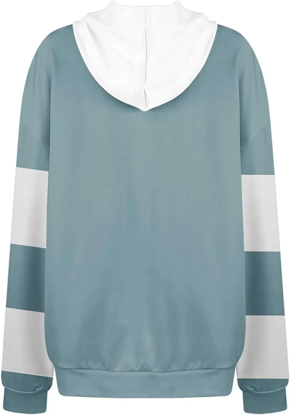 Women's Color Block Hoodie Sweatshirt Casual Long Sleeve Drawstring Jacket Sweater with Pockets Loose Fit Fall Coat