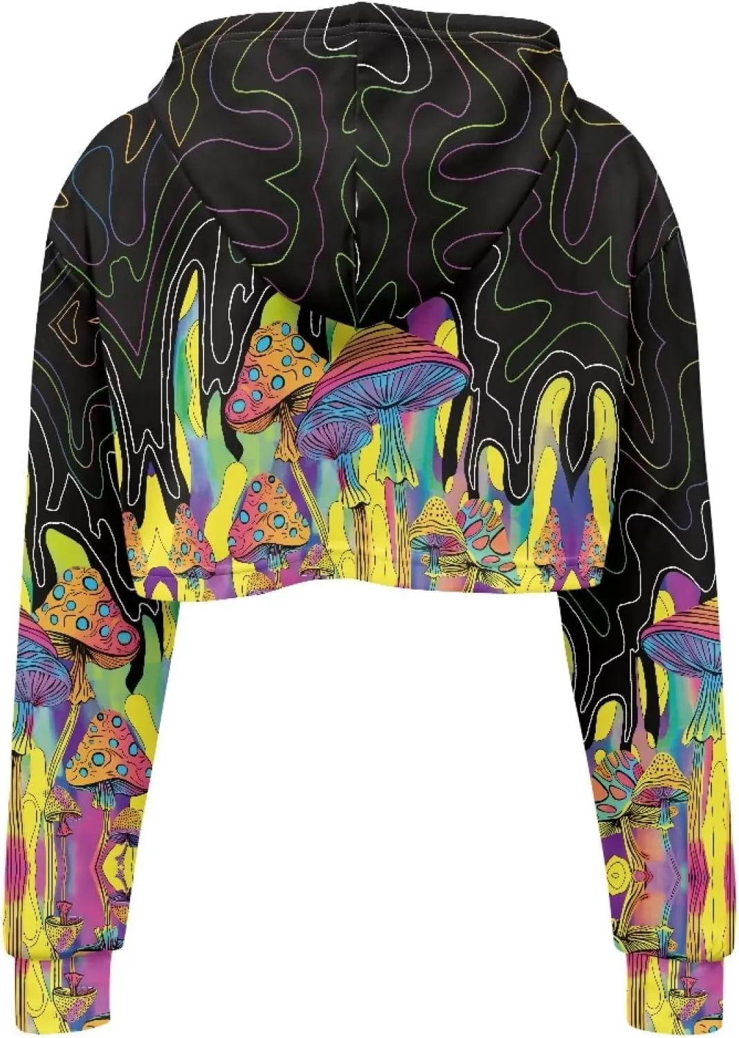 Women'S Crop Hoodie Long Sleeve Mushroom Hoodie Sweatshirt