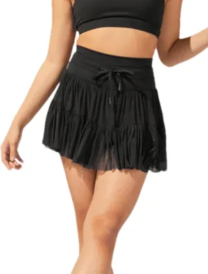 Womens High Waist Pleated Mini Skirt Casual Beach Boho Drawstring Layered Tiered Tennis Short Skirts for Girls 