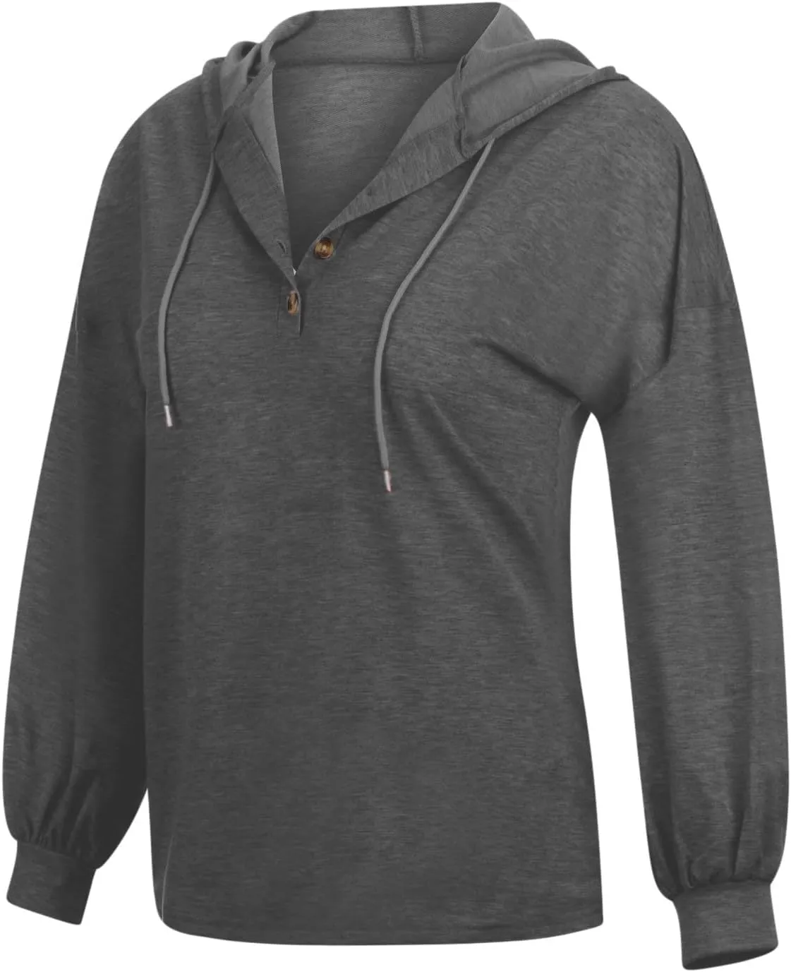 Womens Hoodies Loose Fit Sweatshirt Casual Long Sleeve Button V Neck Shirts Pullover Tops Fashion Cute Blouse Tops