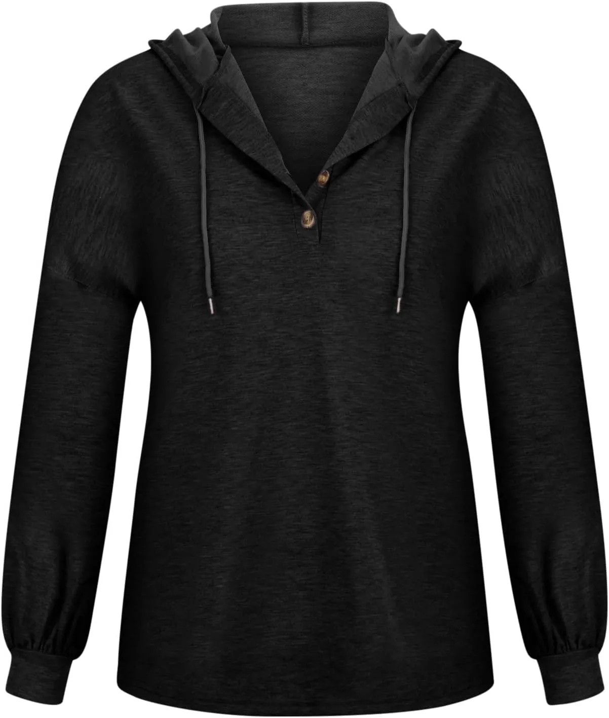 Womens Hoodies Loose Fit Sweatshirt Casual Long Sleeve Button V Neck Shirts Pullover Tops Fashion Cute Blouse Tops