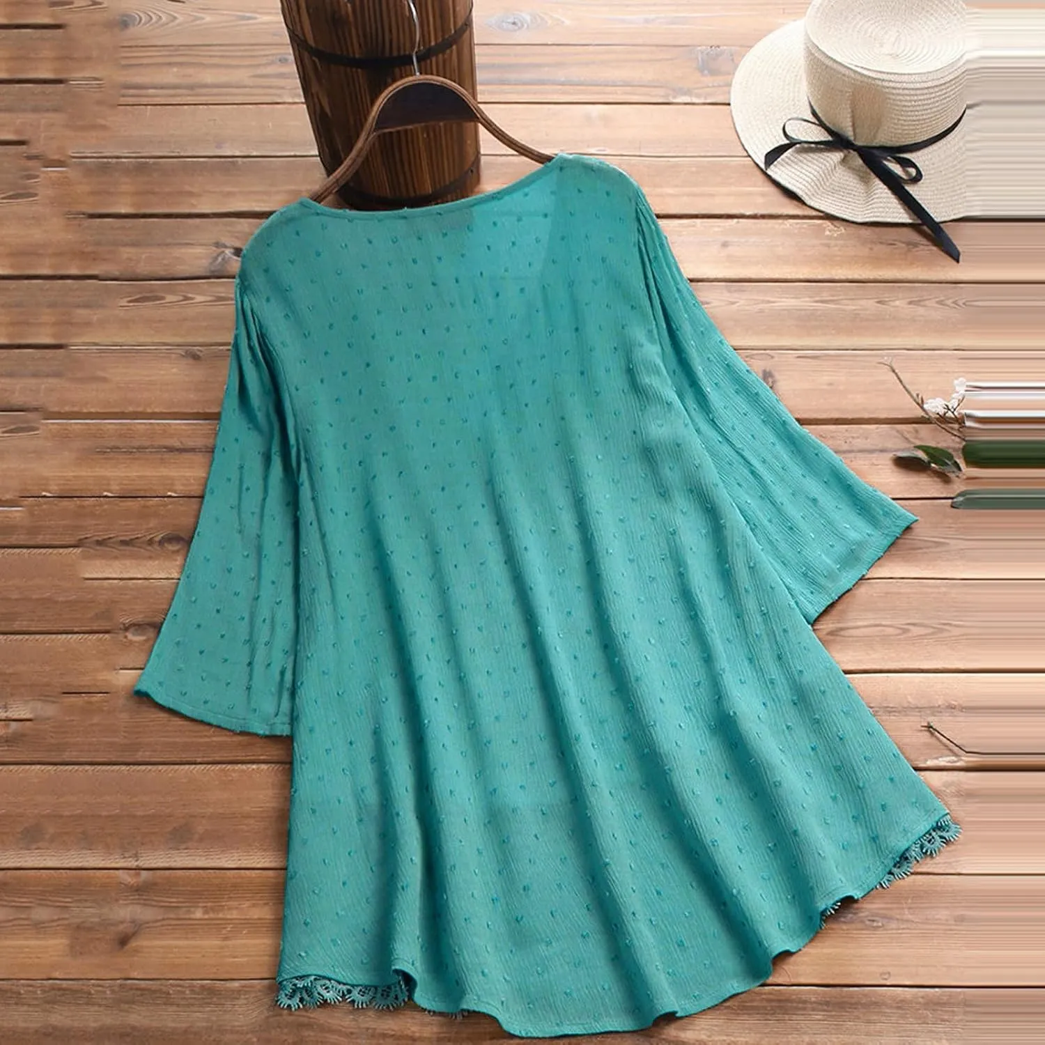Womens Linen Shirts V Neck Button Down Blouses Collar Oversized Tops Short Sleeve Loose Fit T-Shirt