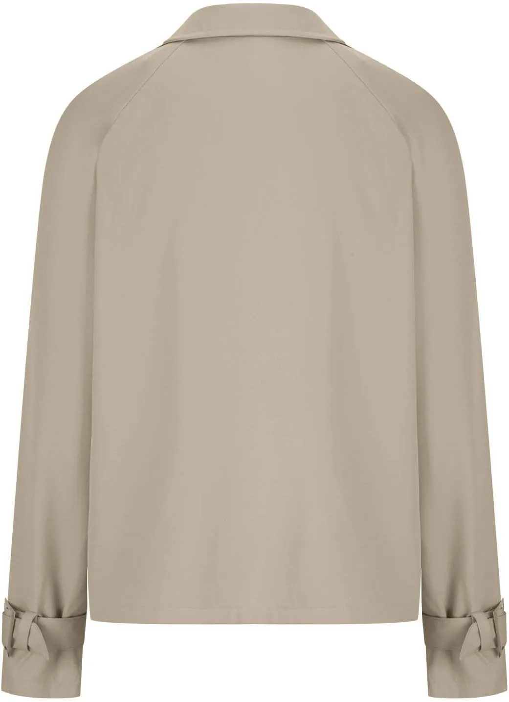 Womens Long Sleeve Crop Trench Coat Lapel Double Breasted Loose Casual Jacket with Pockets Classic Elegant Coats