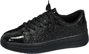Women's Sneakers with Arch Support,Rhinestone Bling Casual Shoes Slip On Walking Shoes Thick Sole Flat Sparkly Shoes