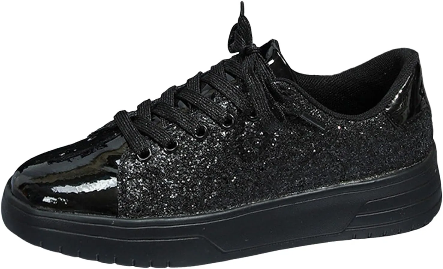 Women's Sneakers with Arch Support,Rhinestone Bling Casual Shoes Slip On Walking Shoes Thick Sole Flat Sparkly Shoes