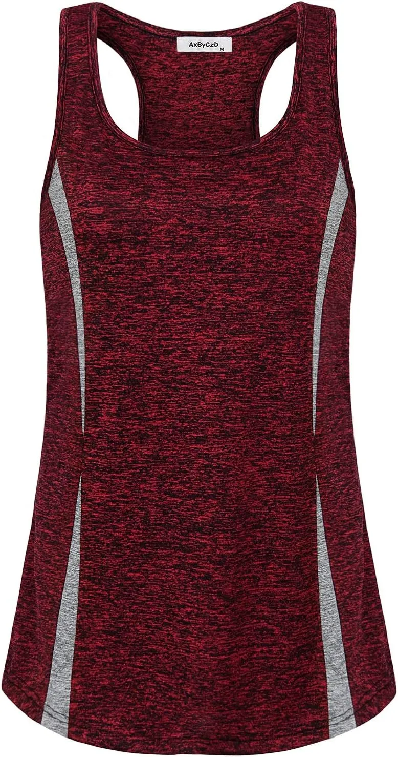 Womens Workout Tank Top Trendy Casual Scoop Neck Racerback Running Yoga Fitness Exercise Tops