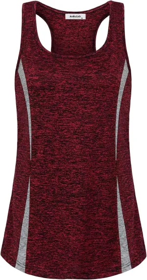 Womens Workout Tank Top Trendy Casual Scoop Neck Racerback Running Yoga Fitness Exercise Tops