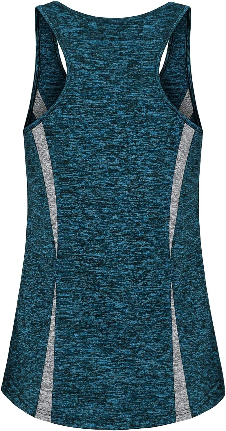 Womens Workout Tank Top Trendy Casual Scoop Neck Racerback Running Yoga Fitness Exercise Tops