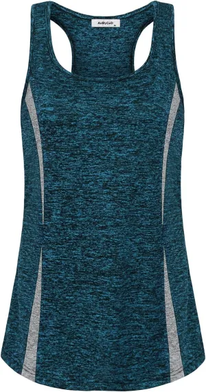 Womens Workout Tank Top Trendy Casual Scoop Neck Racerback Running Yoga Fitness Exercise Tops