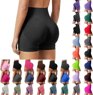 Workout Shorts Women High Waisted Butt Lifting Scrunch Butt Seamless Booty Athletic Shorts