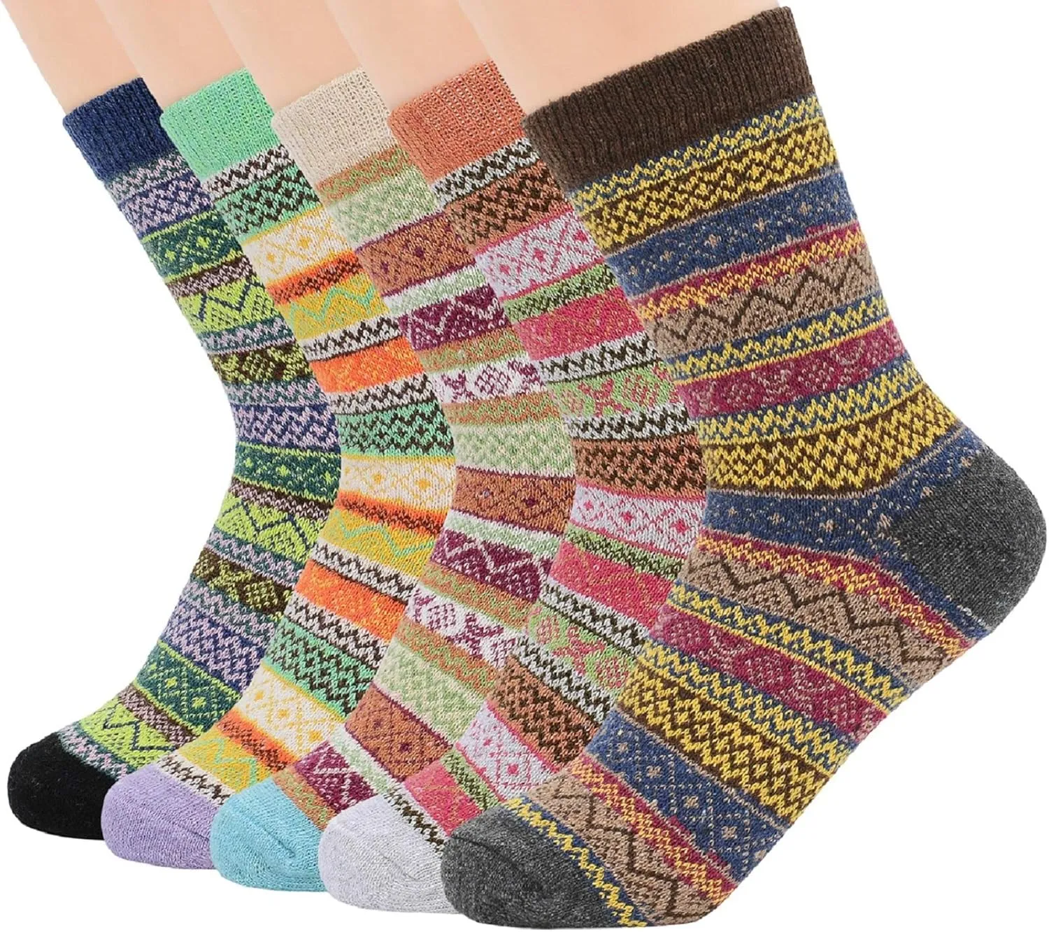 Zando Womens Wool Socks Winter Athletic Socks Crew Sock Warm Hiking Merino Wool Socks Soft Thick Mid Calf