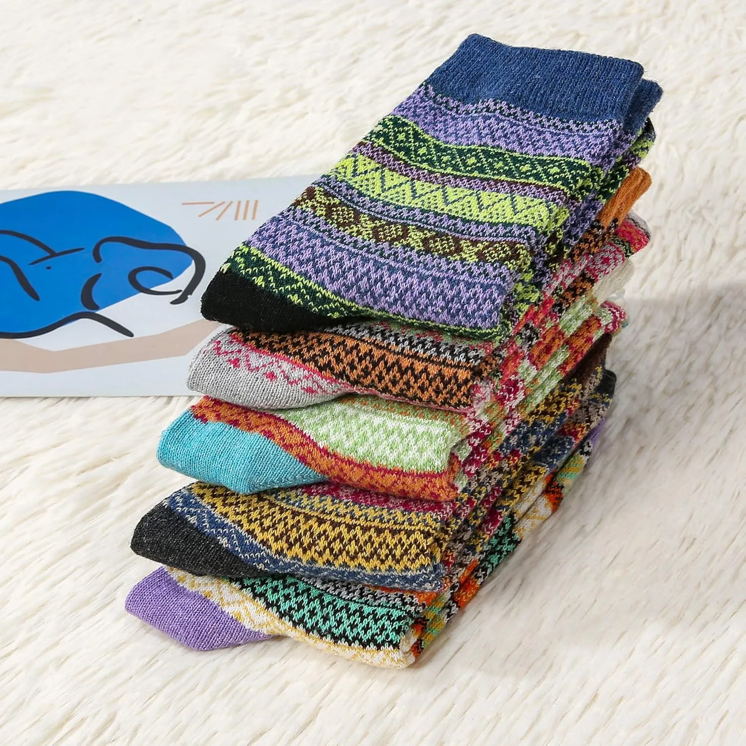 Zando Womens Wool Socks Winter Athletic Socks Crew Sock Warm Hiking Merino Wool Socks Soft Thick Mid Calf